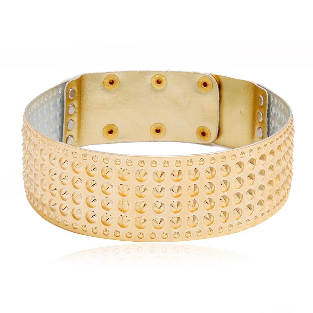 Metal Inspired Folk Choker Necklace With Geometric Design For Festival Wear