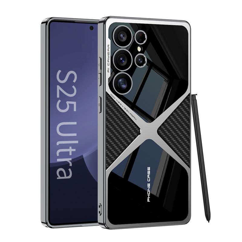 Чехол для мобильного телефона Samsung S25ultra Гальванизированный Однотонный Кожаный Ультразвуковой Ультратонкий Чехол S25ultra Защитный чехол от падений