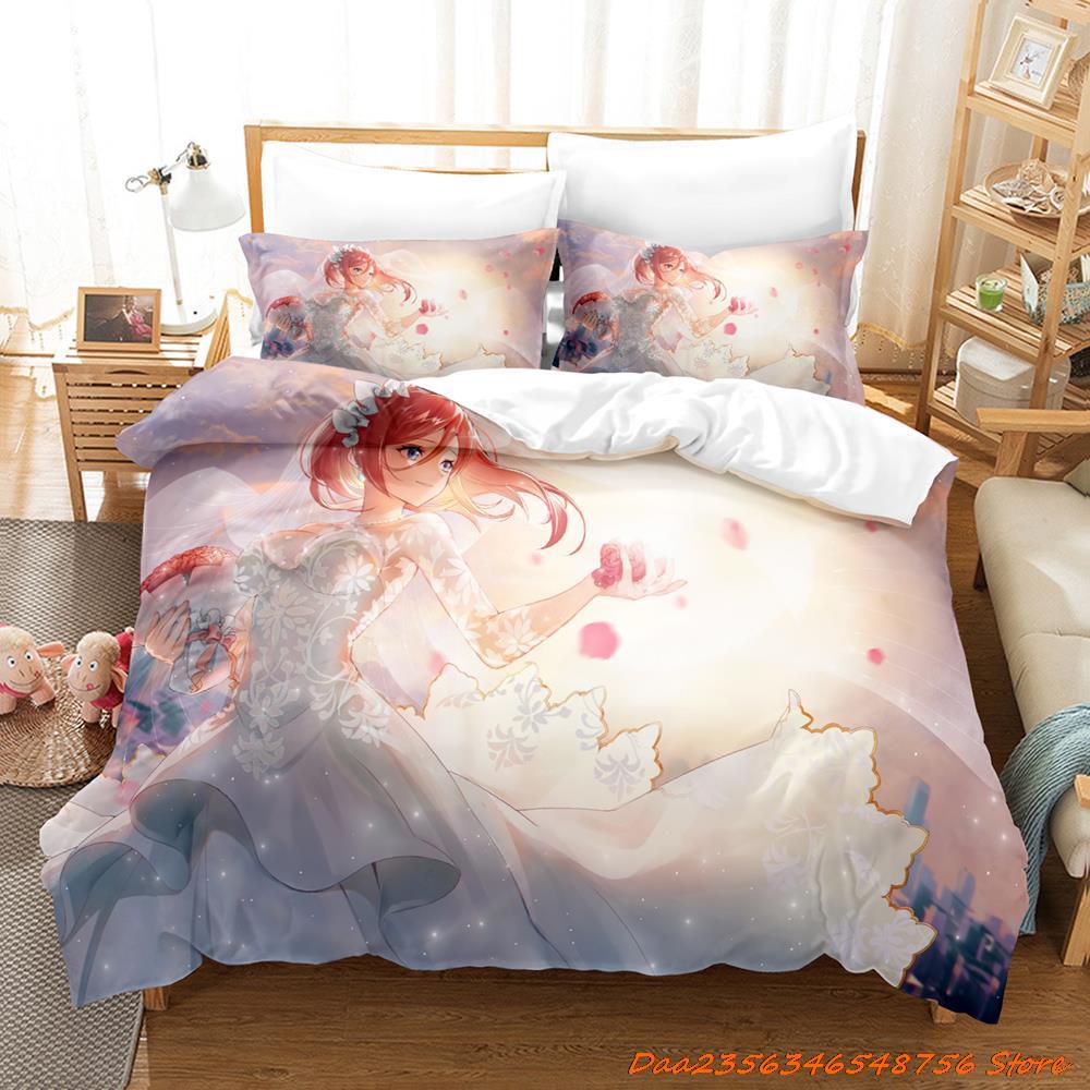 Personality The Quintessential Quintuplets Комплект постельного белья Single Twin Full Queen King Size Комплект постельного белья Adult Kid Bedroom Duvetcove