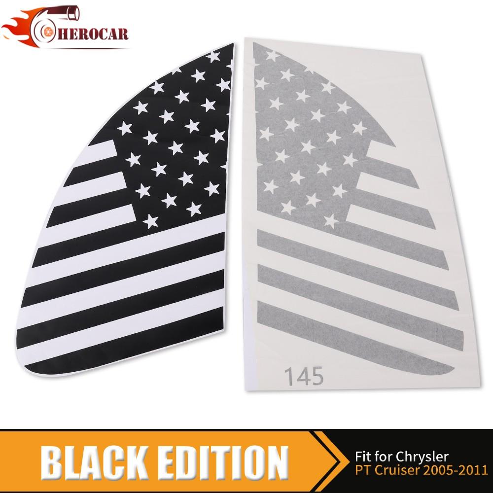 2PCS Rear Window US Flag Pattern Sticker Cover For Chrysler PT Cruiser 2005-2010