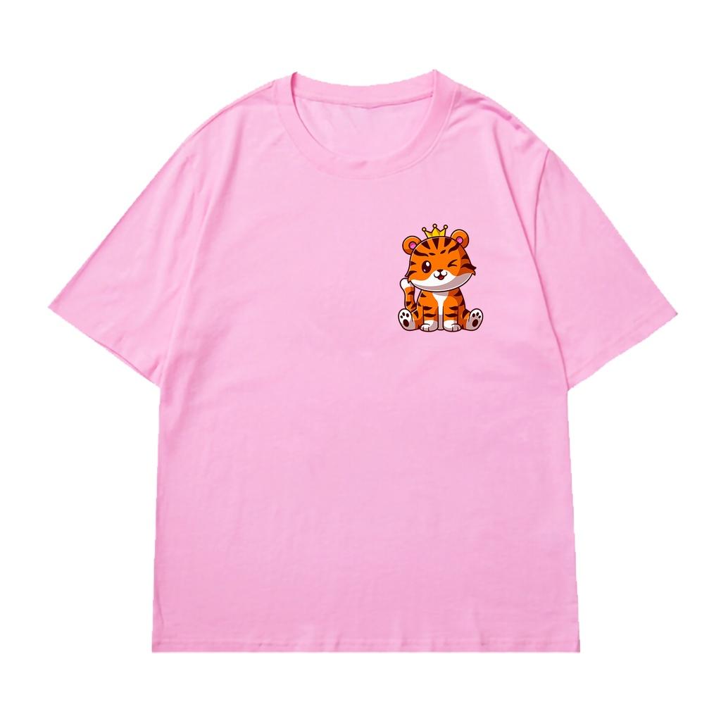 Tiger Cute Pattern T-shirt for Men and Women T-shirt for Women T-shirt Large Size LENGAN PENDEK Korean Top Animal Shirts