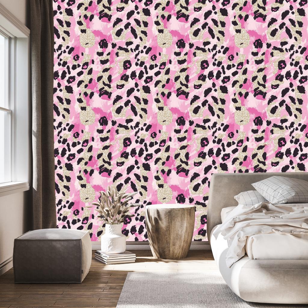 Pink glitter leather wallpaper powder pink, beige and purple 50x1000