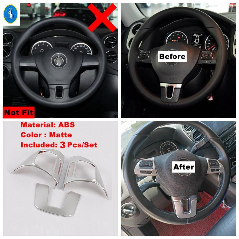 Для VW Tiguan MK1 2008 2009 2010 2011 2012 2013 2014 2015 ABS Автомобильный Стайлинг Нижняя Рамка Рулевого Колеса ABS Аксессуары Накладка Отделка