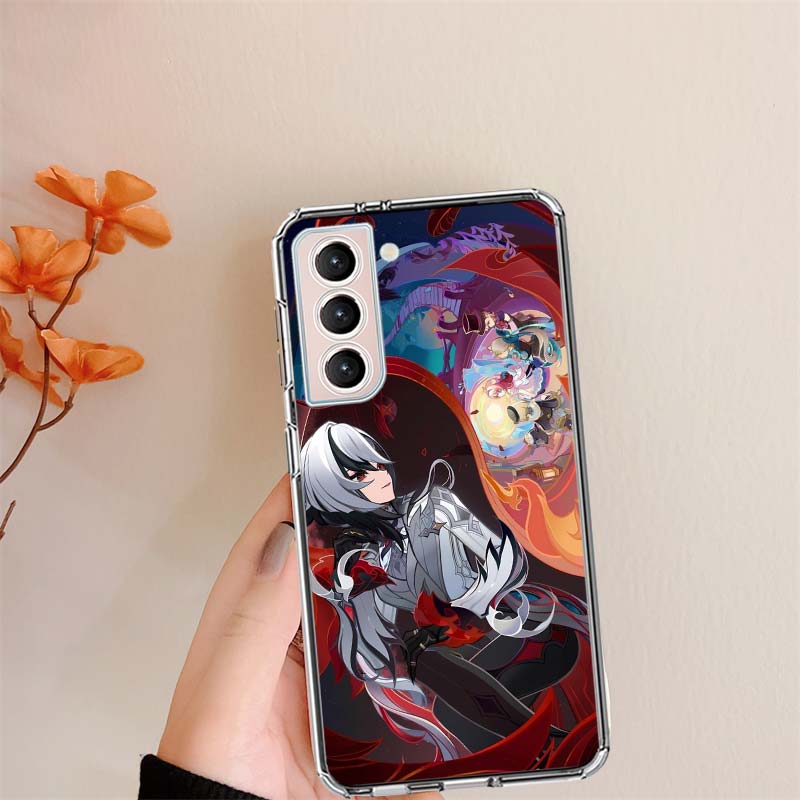 Арлекино Genshin Impact Прозрачные чехлы для телефонов Samsung S26 Ultra Galaxy S25 Edge S24 S23 FE S21 Plus S20 S22 S10 Чехол Узор