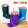 Nonslip waterproof shoes water boots velvet cotton rain shoes rain boots cover shoes women adult fashion warm high tube rain shoes women