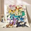 Japanese Style Blanket Pokemon Flannel Throw Home Sofa Lunch Break Blankets Cartoon Eevee Anime Figures Kids Children Student