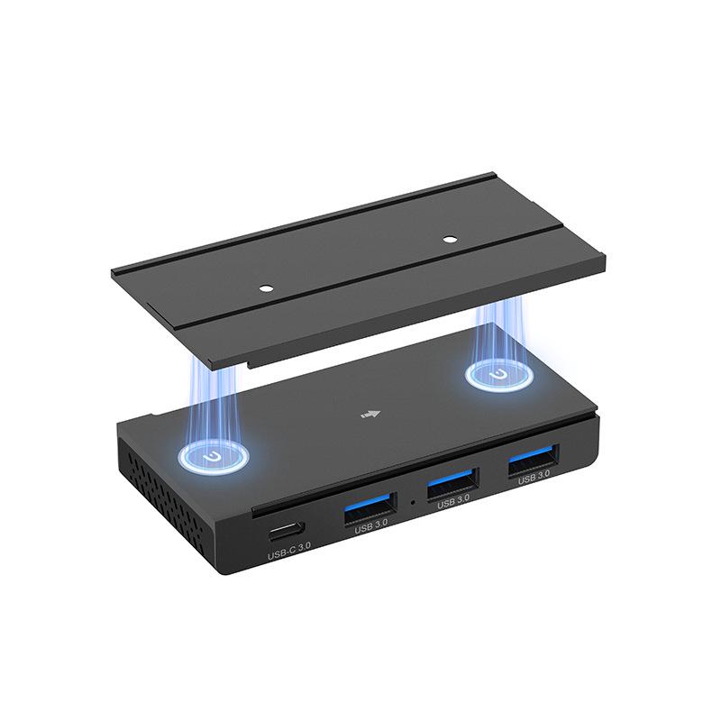Магнитный USB-хаб, док-станция с выдвижной направляющей для ноутбуков и настольных компьютеров с Type-C