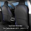 Защитный коврик на спинку автомобильного сиденья для Tesla Model 3/Y, кожаный автомобильный противоударный коврик, детский антигрязезащитный защитный чехол, автомобильные аксессуары