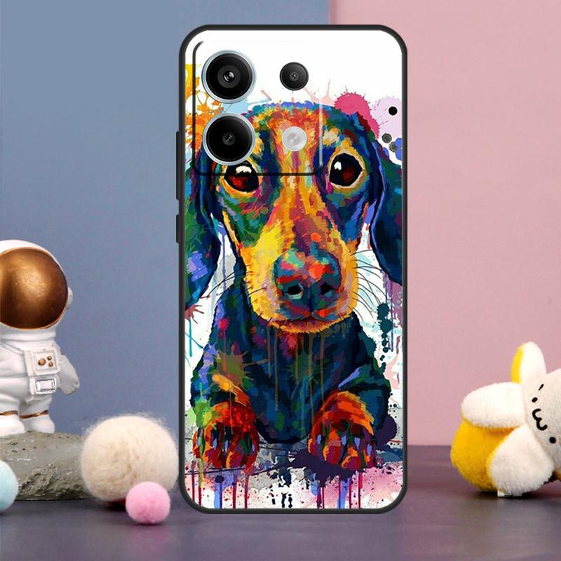 Чехол с собакой таксой для Xiaomi Redmi 13C 12 12C 9C 10C Redmi Note 11 12 13 Pro 9 10 10S 11S 12S Задняя крышка
