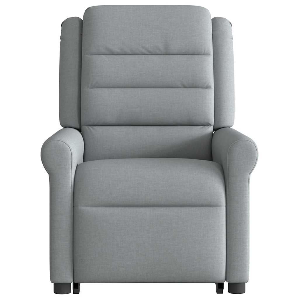 Recliner Chair with Rising Function Light Grey Fabric