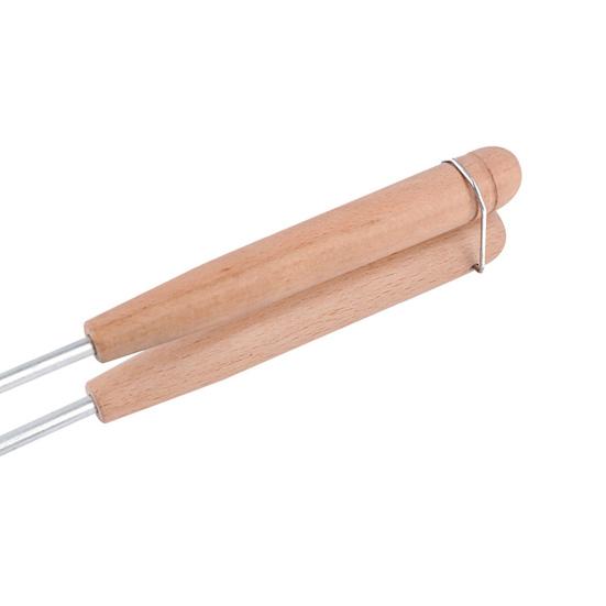 Уличная сковорода для сэндвичей для кемпинга с длинной деревянной ручкой из алюминиевого сплава, одна сковорода для пирога, портативная сэндвич-машина для костра, посуда для кемпинга, походная посуда для костра