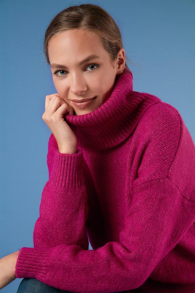 Women's Fashion Pullover Long Sleeve Sweaters Autumn and Winter Casual Knitted Top T-shirt One Size SL