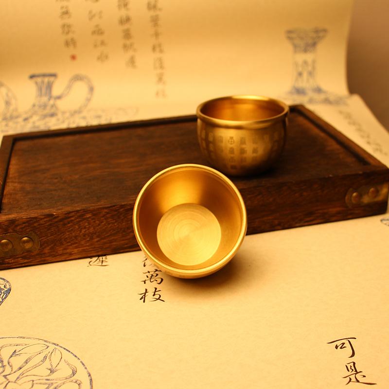 Brass Cornucopia Baifu Cylinder Small Copper Ware Metal Pure Copper Recruit Rice Copper Ornament Copper Handicraft