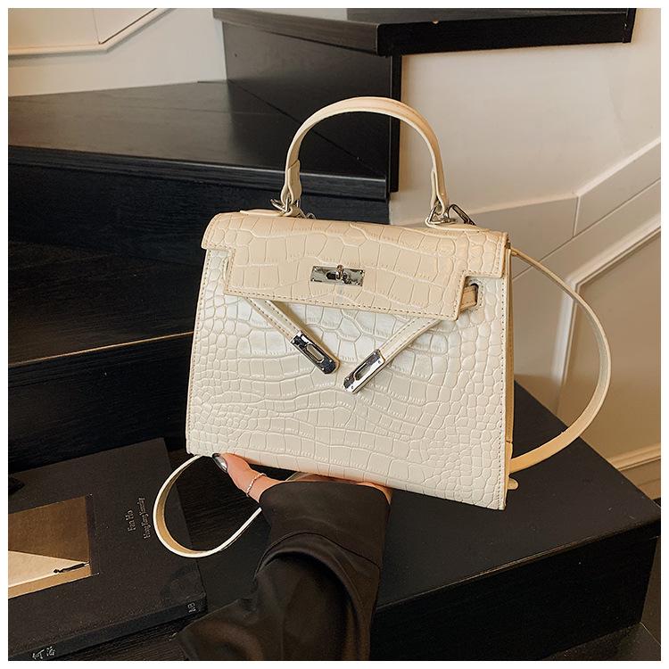 Нишевая сумка-тоут с крокодиловым узором, женская новая ретро-универсальная на плечо, сумка-ведро, повседневная сумка-мессенджер