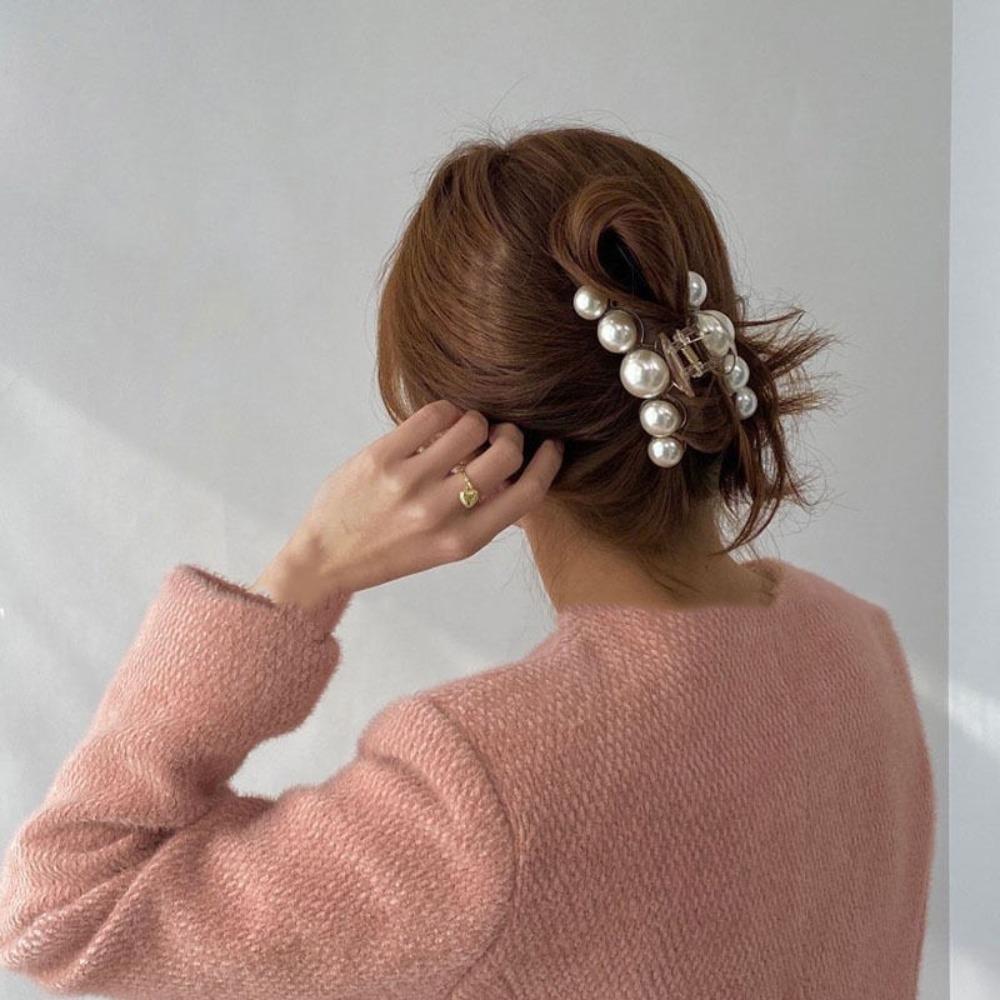 Imitation Pearl Pearl Hair Clip Plastic Girls Hairpin Fashion Fashion Elegant Hairgrips