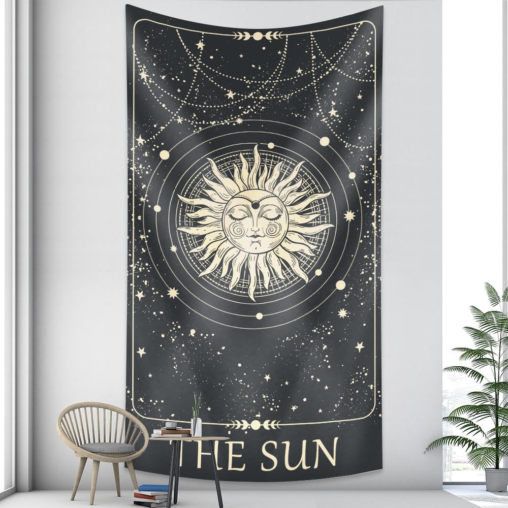 Tarot Psychedelic Scene Art Tapestry Occult Witchcraft Divination Wall Hanging Hippie Boho Decor Bedroom Home Decor