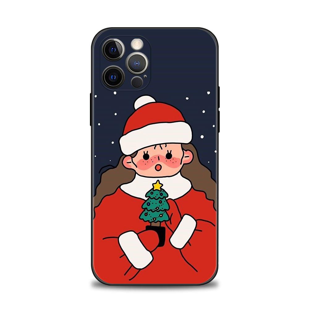 Мягкий силиконовый чехол для телефона для iPhone 14 13 12 11 Pro Max 6 6S 7 8 Plus X XS XR 12 13 Mini Shell Рождественская елка с оленем