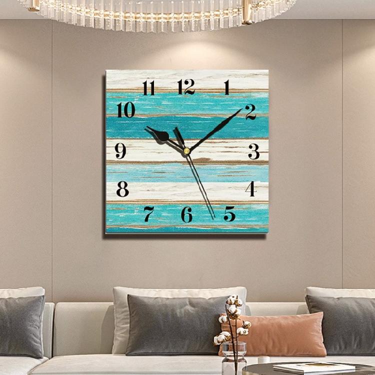 Тихие деревянные настенные часы без тиканья, на батарейках, в деревенском ретро-стиле