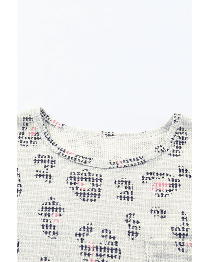 Azura Exchange Топ с короткими рукавами из вафельной вязки