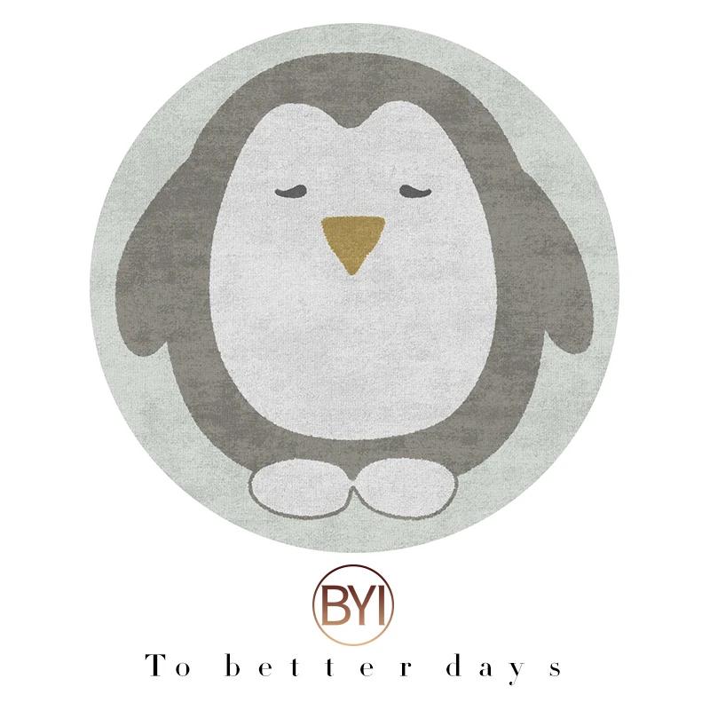 Мультяшные ковры для гостиной, милый декор для спальни, круглые коврики, нескользящий напольный коврик для стула, прикроватный ковер для детской комнаты, ковер для кабинета