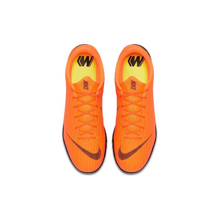 Nike Mercurial Vapor 12 Academy Comfortable Versatile TF (Rubber Studs) Non-Slip Durable Soccer Shoes Men Sneaker Orange AH7384-810