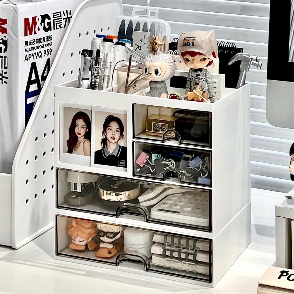 Acrylic Desktop Organizer: Drawer-Type Student Punch Clock & Pen Holder