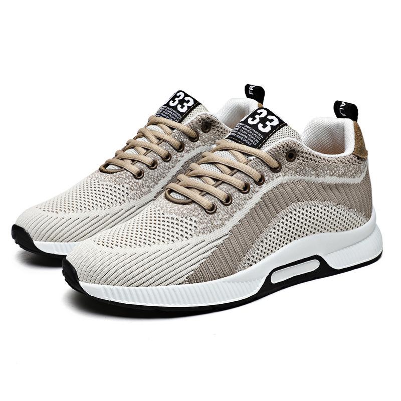 New fly-woven sports shoes mesh shoes wear-resistant running casual shoes invisible height increase 6 men's shoes