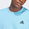 adidas Футболка мужская с коротким рукавом и дышащим круглым вырезом с логотипом, синяя IS1317