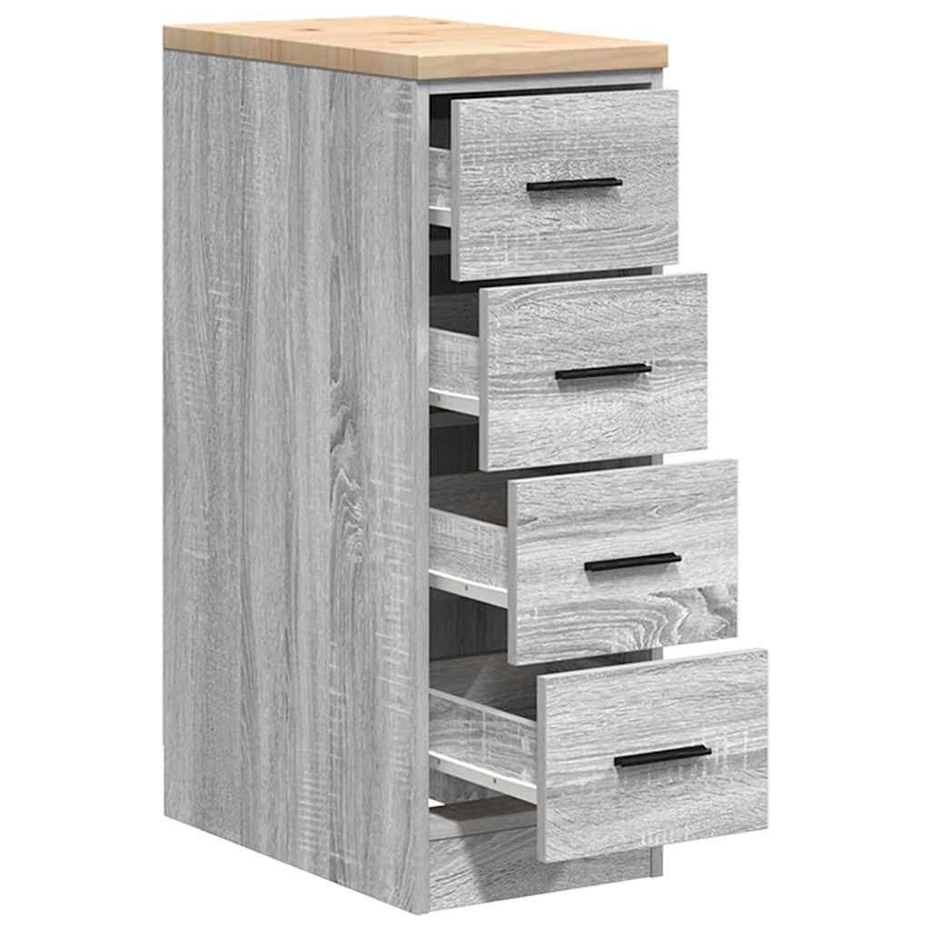 Garage Storage Cabinet Gray Sonoma Solid Pine Wood