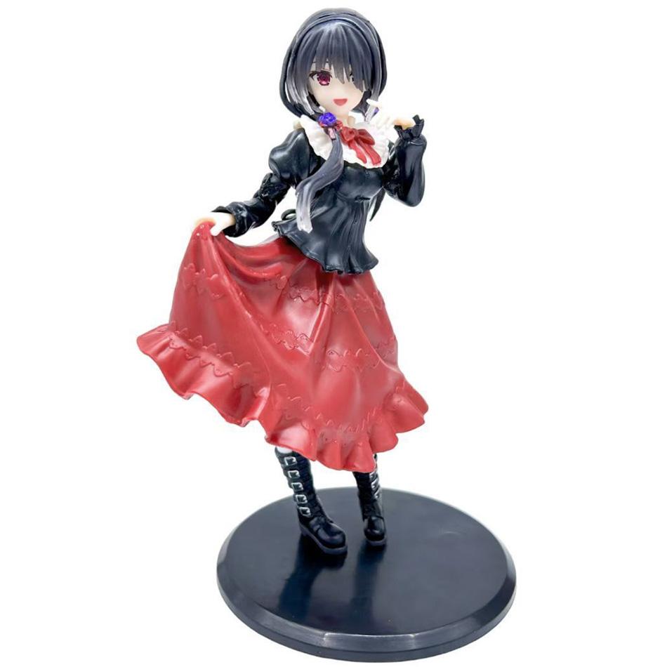 Горячая Фигурка Аниме Date A Live Токисаки Куруми Милая Девушка Модель Игрушка ПВХ Красное Платье Наряжаться Стоящая Модель Модель Машины Украшения Игрушки