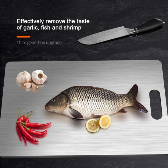 Stainless Steel Cutting Board Thickened Stable Chopping Board for Meat Vegetable Fruit Cheese Anti-Mildew Easy To Clean Kitchen Essential