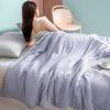 Luxury Washed Summer Cool Quilt Ice Silk Air-Conditioning Single Double Thin Blanket Bedding Queen Size