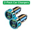 Premium 3.1A Dual USB Car Charger with Voltage Display - Fastest Charging for All Phones
