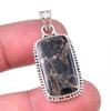 Natural Black Copper Turquoise 925 Solid Sterling Silver Gift Pendant 1.50" y4V43