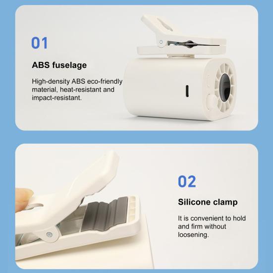 Clip-on Mini Fan 360 Degrees Rotating LED Display Speed Adjustable Desk Fan USB