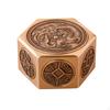 Chinese Mini Brass Crafts,Home Decor 8 Sided Carvings Ornaments Figure Fengshui Ornament for