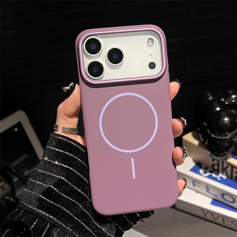 Роскошный Чехол для Телефона Магнитный Однотонный Для iPhone Air 12 13 14 15 16 17 Pro Max Беспроводная Зарядка Ударопрочный Защитный Жесткий Чехол