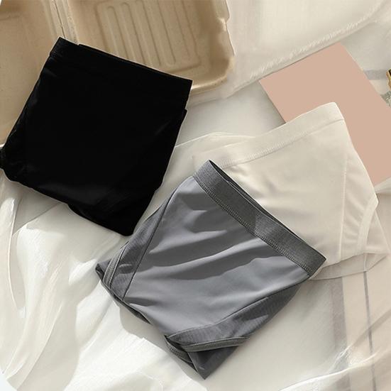 Женские трусики с высокой талией из ледяного шелка, кружевные однотонные открытые эластичные мягкие антисептические влагоотводящие женские трусы, трусы