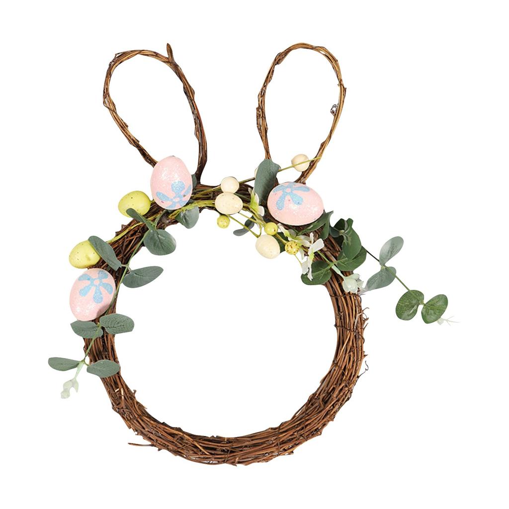Пасхальный венок, подвесное украшение на дверь. Венок из искусственных яиц, весенний венок из искусственных цветов, подвесное украшение на дверь