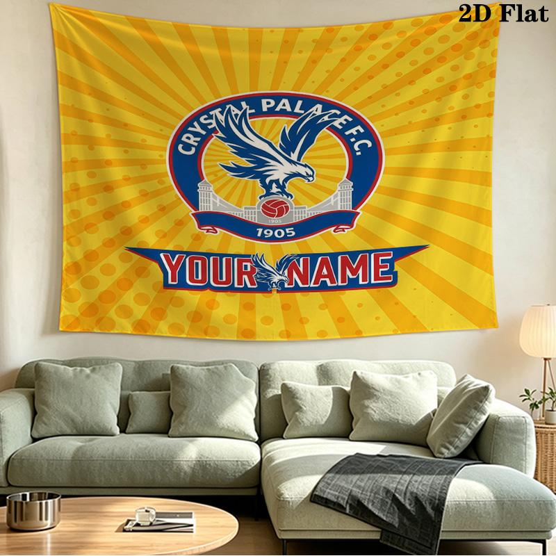 Custom Name Crystal Palace F.C Printed Tapestry – Wall Hanging for Bedrooms, Dorms, and Home Decor