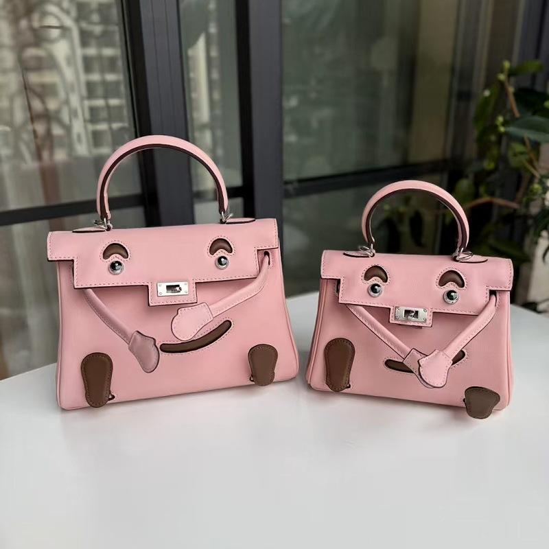 Сумка для девочек 2025 года, нишевая дизайнерская сумка из коровьей кожи с цветными блоками Baotou Layer, повседневная сумка через плечо Millennium Doll