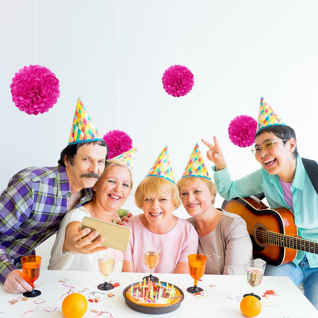 1 шт. Набор 7,8-дюймовых розово-красных бумажных цветов, украшения из помпонов, бумажные цветы для вечеринки по случаю дня рождения, подвесные цветы