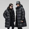 Пуховик мужской зимний короткий мужской теплый хлебный костюм мужской и женский толстый черный золотой белый утиный пух мужское пальто