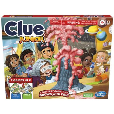 Игра Clue Junior, двустороннее игровое поле, 2 игры в 1, Игра-загадка Clue для детей младшего возраста от 4 лет, от 2 до 6 игроков