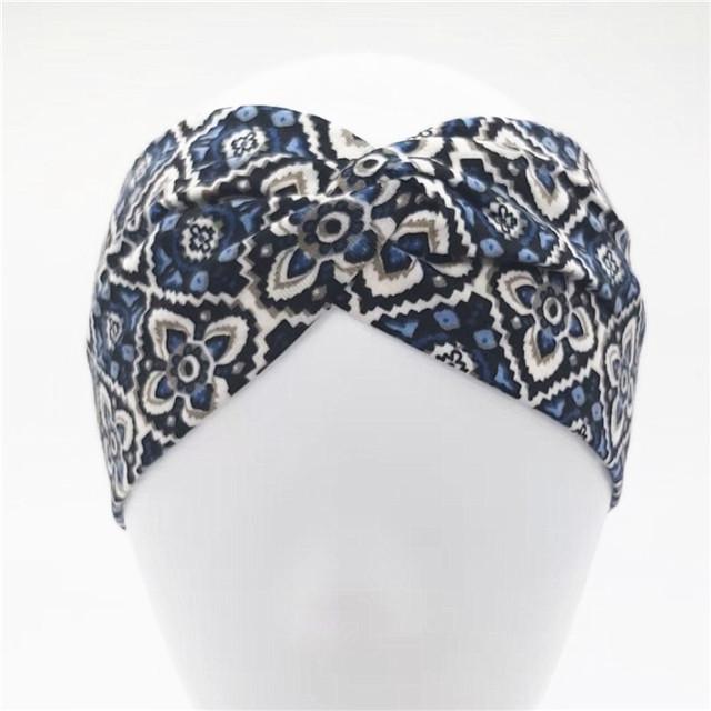 Bohemian Headband Women Boho Elastic Hairbands Sport Turban Head Wrap Cotton Bandage Beach Party Holiday Hair Accessories Fashion Summer