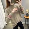 Sweater Pullover Women Loose Wearing Half High Collar Women Autumn and Winter Knitwear Long Sleeve Pullover Female