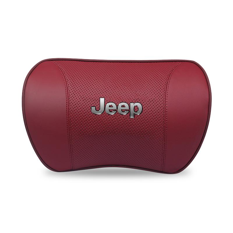 Car Leather Headrest Seat Lumbar Support Waist Cushioning For Jeep Grand Cherokee Wrangler JK Gladiator Compass Renegade Avenger