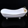 5Pcs 1:12 Dollhouse Miniature Porcelain Bathroom Set Toilet Basin Bathtub Mirror