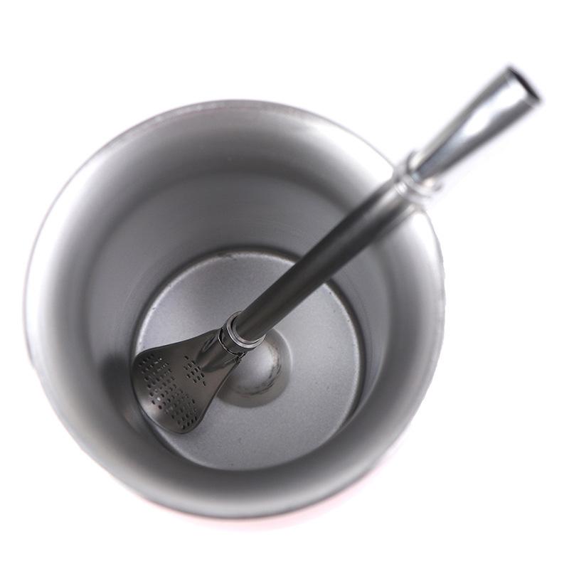 Yerba Mate Cup 304 Stainless Steel Double Wall 8oz Argentine Yerba Mate Gourd With Bombillas and Cleaning Brush