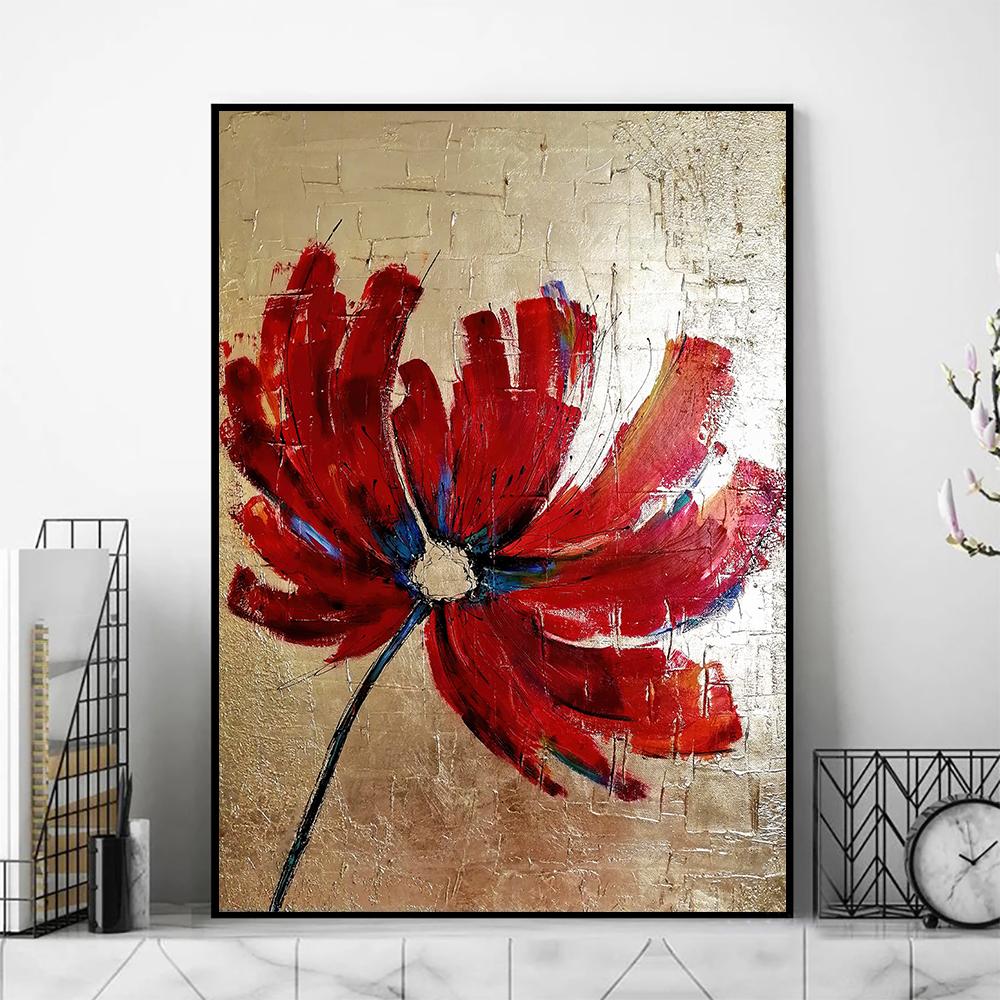 Картина маслом цветка мака, картина маслом, плакаты и гравюры, украшение домашней гостиной без рамки